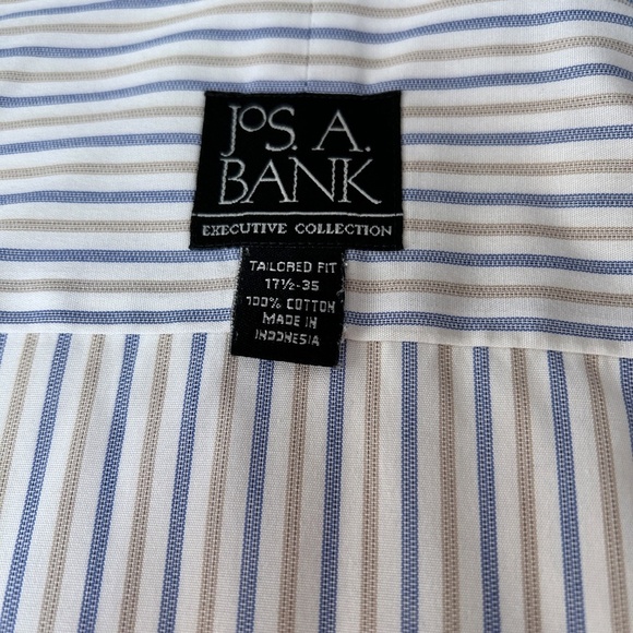 Josh A Bank Executive Collection Dress Shirt 100% Cotton Two Tone Stripe NWOT XL - Picture 8 of 13